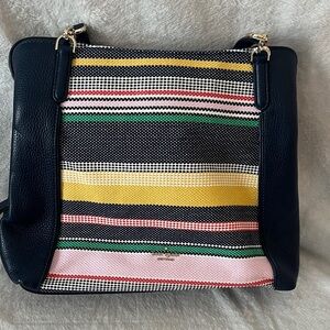 Kate Spade Jackson Boardwalk Stripe Medium pebbled leather Shoulder Bag